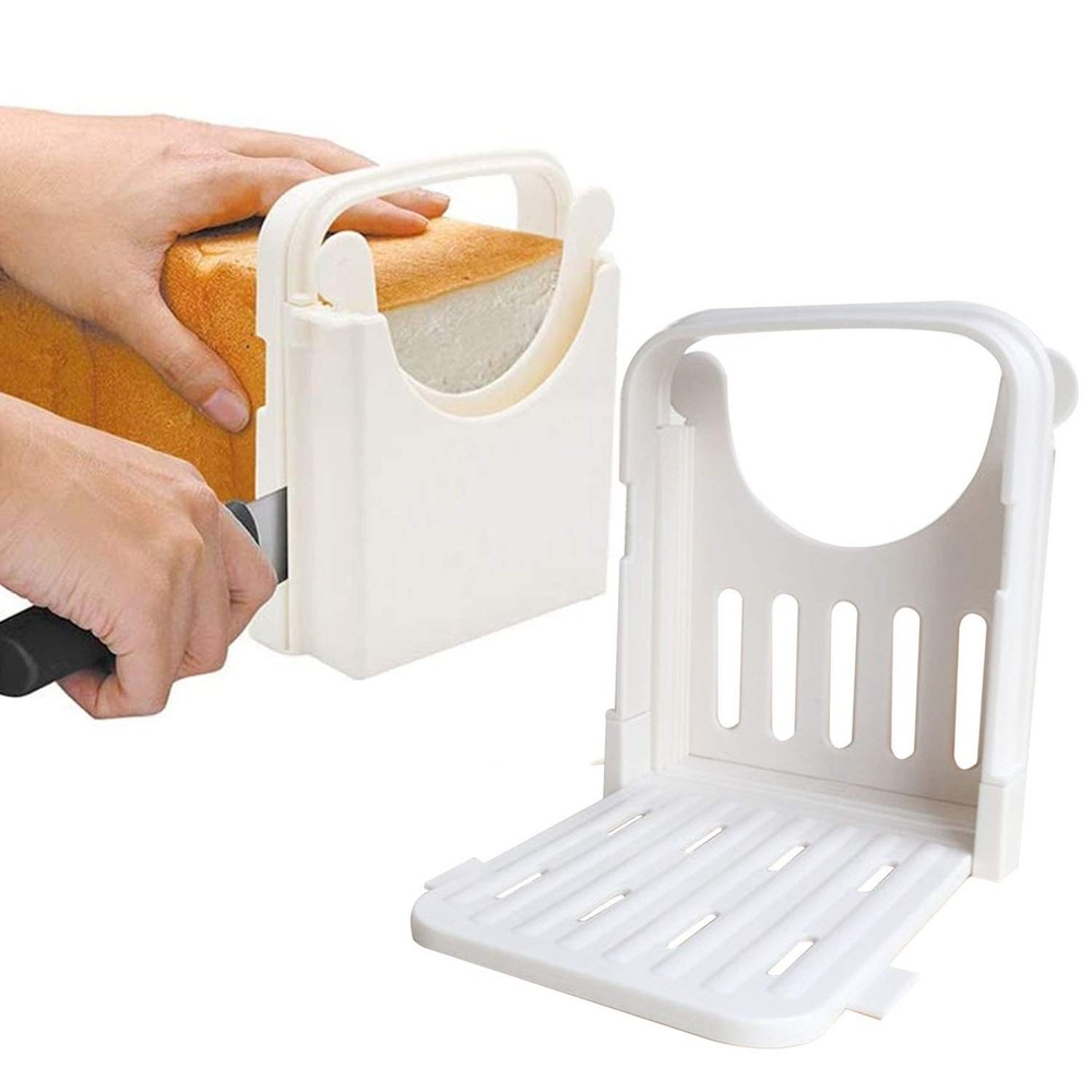 Fastwolf Bread Slicer,Adjustable Toast Slicer Cutting Guide /, White