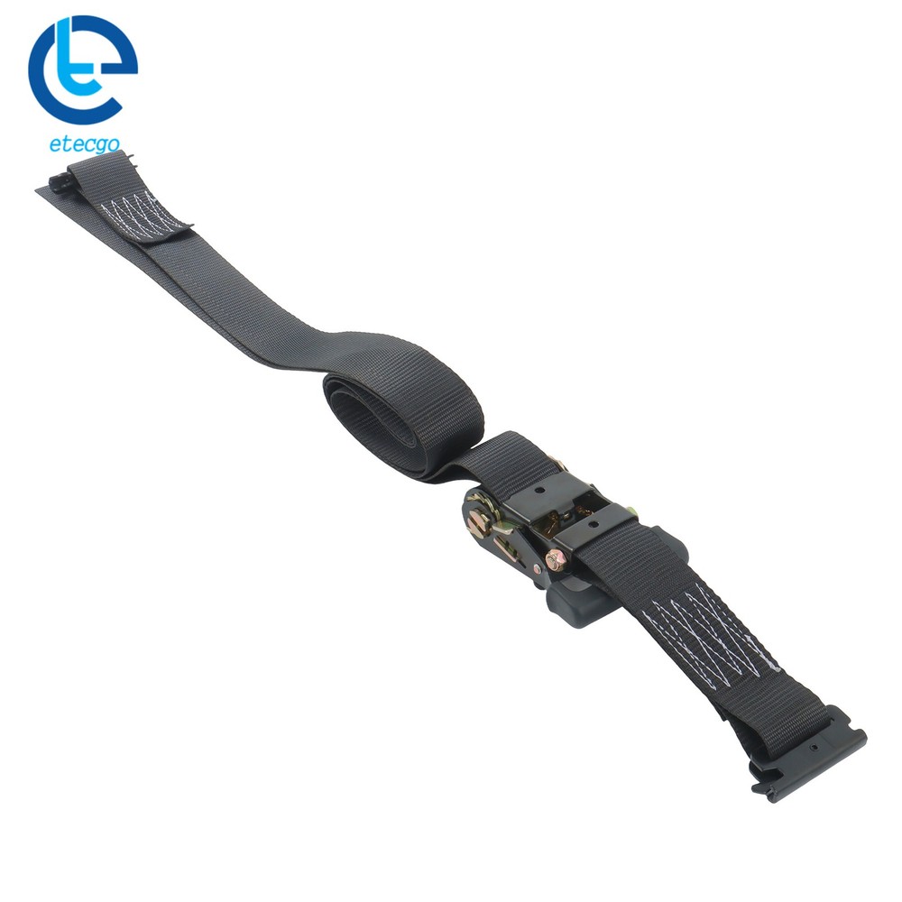 Black Wheel Chock and Ratchet Strap Bundle 2 Sets 9ft With Storage Bag For Van