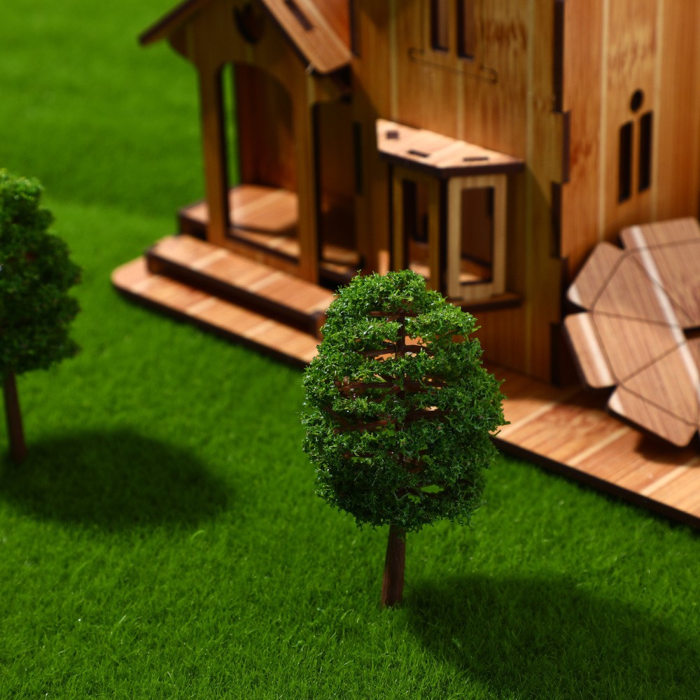 20 Pcs Plastic 9 CM Green Model Trees for Architectural Scenery Layout