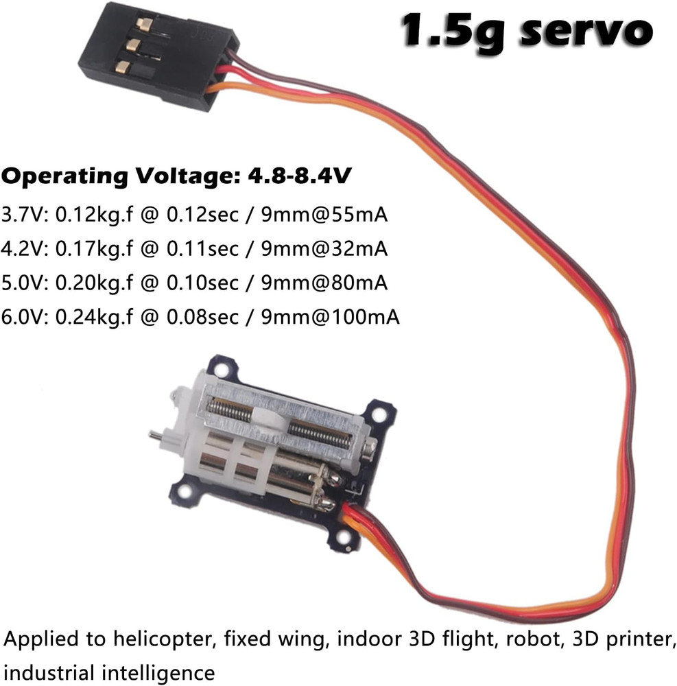 2Pcs Tiny 1.5G Servo Micro Linear Digital Servo Lightweight Mini Size for Indoor