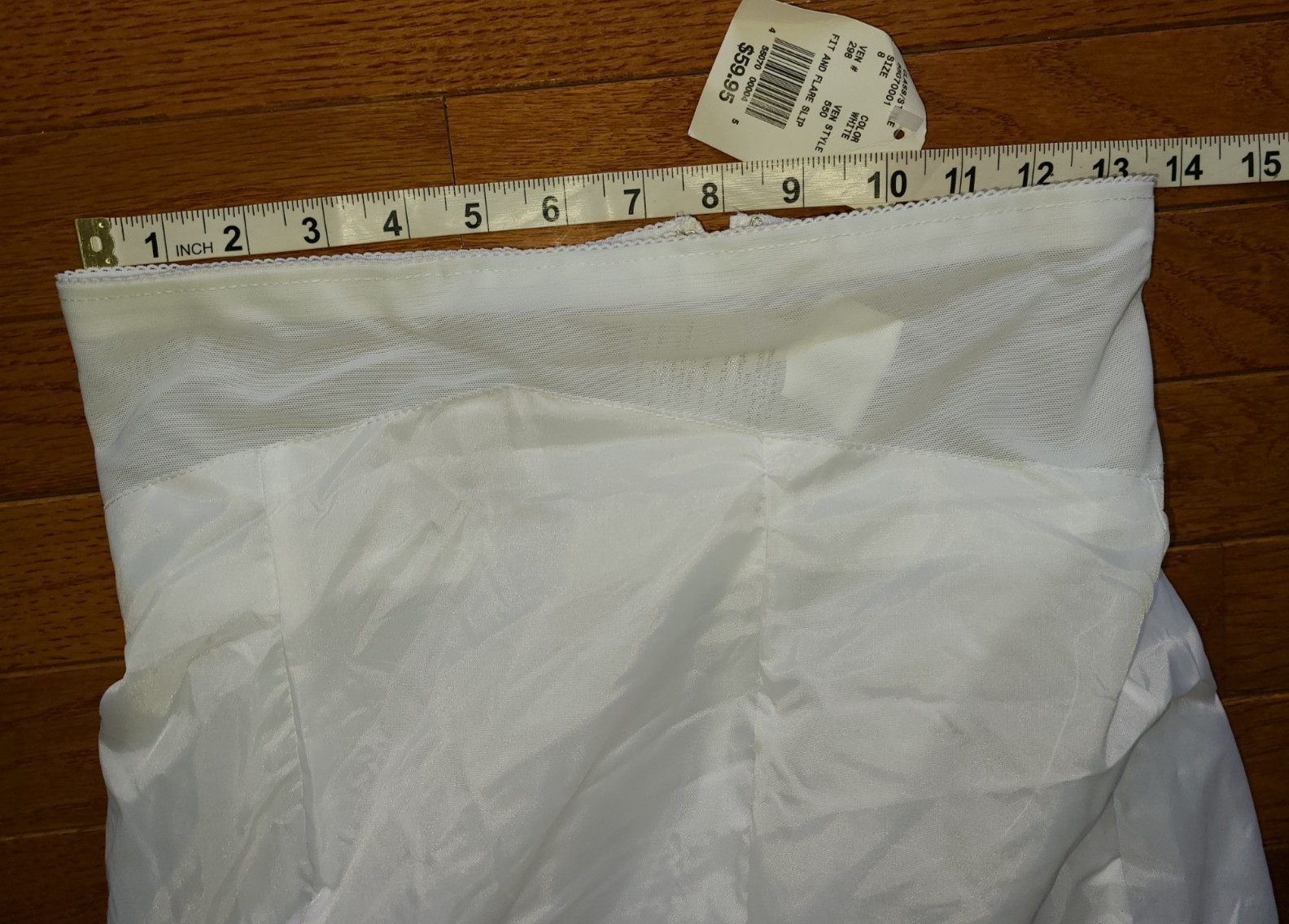 NWT Davids Bridal White Fit and Flare Slip Petticoat Size 8 Style 550 Zipper