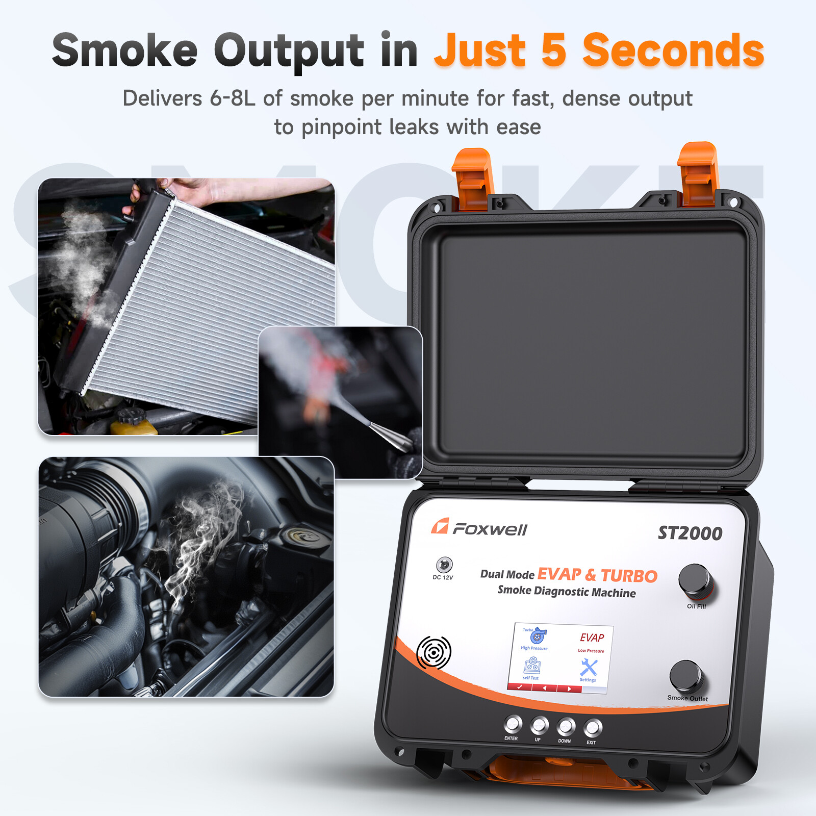 FOXWELL ST2000 Digital EVAP Turbo Auto Smoke Machine Diagnostic Leak Detector