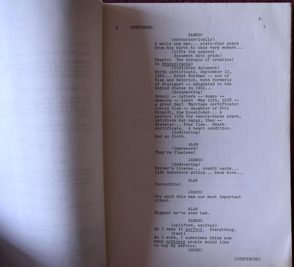 1975 Bronk (Echoes) Original First Draft Script Screenplay