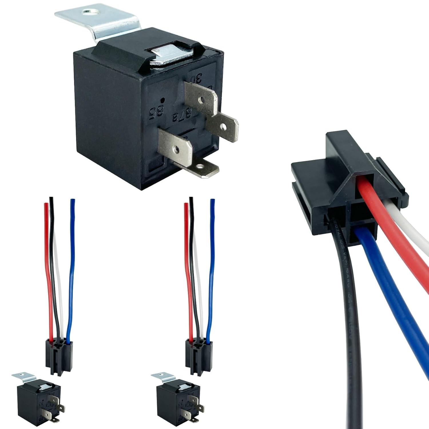 irhapsody 4-pin 40/30AMP 12V Relay Kit, Spst 12-Volt 2-Pack Automotive 2 pack
