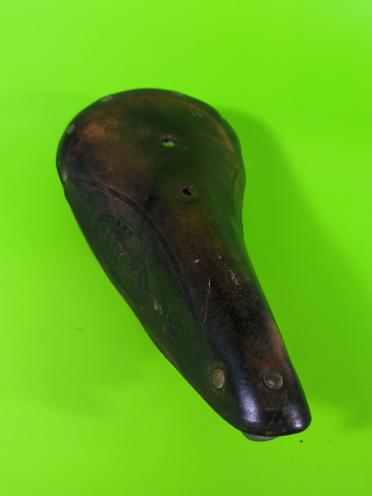 Vintage French Selles Pryma Brown Leather Saddle 65 Eroica Good Condition