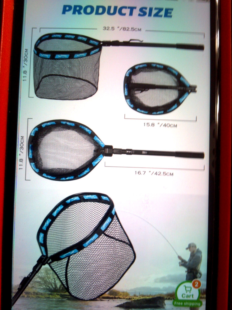 "Plusinno" Easy Fold Floating Fish Net, Easy Catch and Release NEW