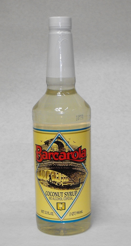 Gourmet Coconut Syrup 32oz. Barcarola Coffee Drink and Italian Soda Flavor