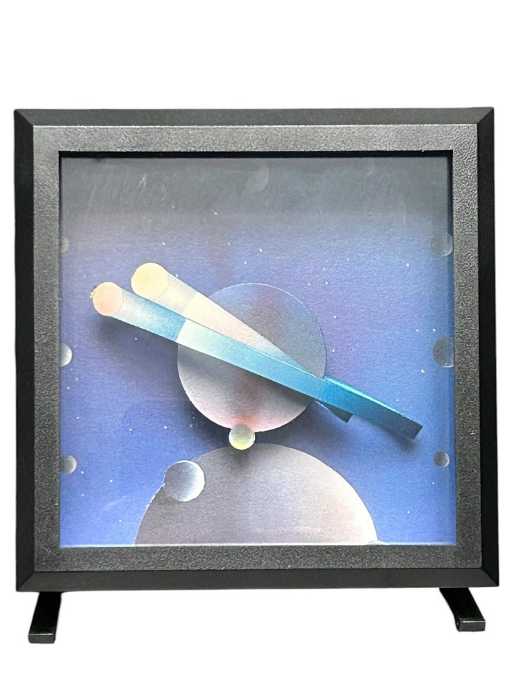 Outer Space Desk Clock by Douglas Chalk 1987 Postmodern German Quart Tested