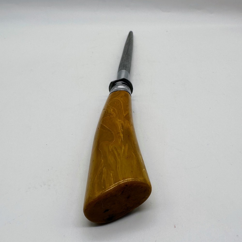 Vintage Butterscotch Bakelite 12 in Knife Sharpener