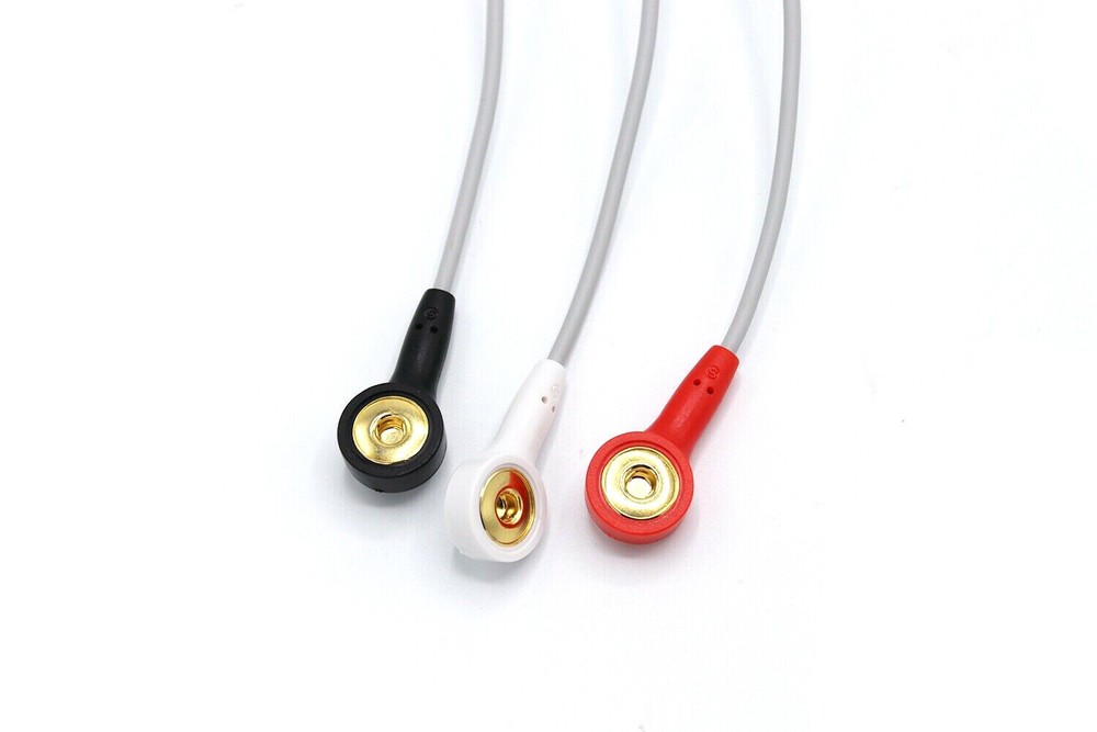 Mindray DPM7 DPM6 ECG Cable 12 Pin 3 Leads Snap Compatible - Same Day Shipping