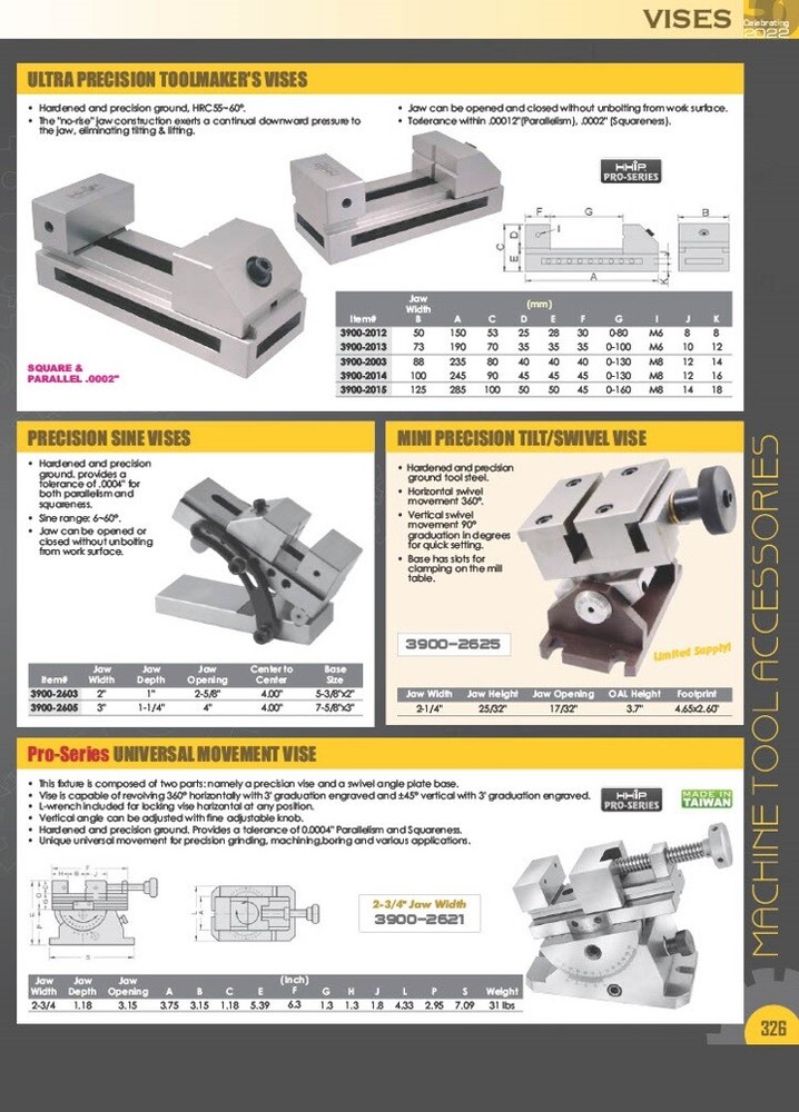 3" PRECISION TOOLMAKER'S VISE (3900-0251)