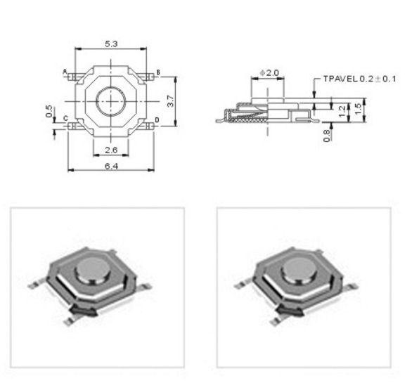 10pcs SMD SUB Miniature Push Button New Super Slim No Postage