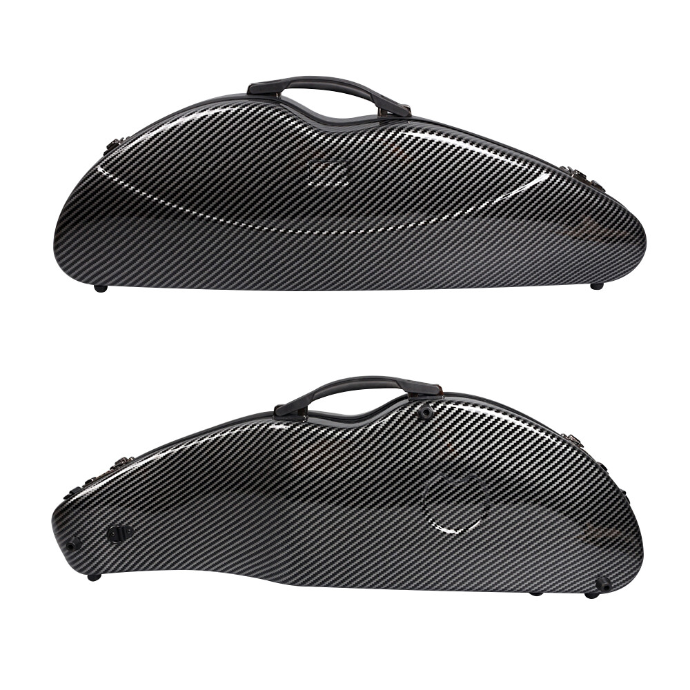 4/4 Black Violin Case Strong Carbon Fiber Violin Cases with Code Lock&Back Strap