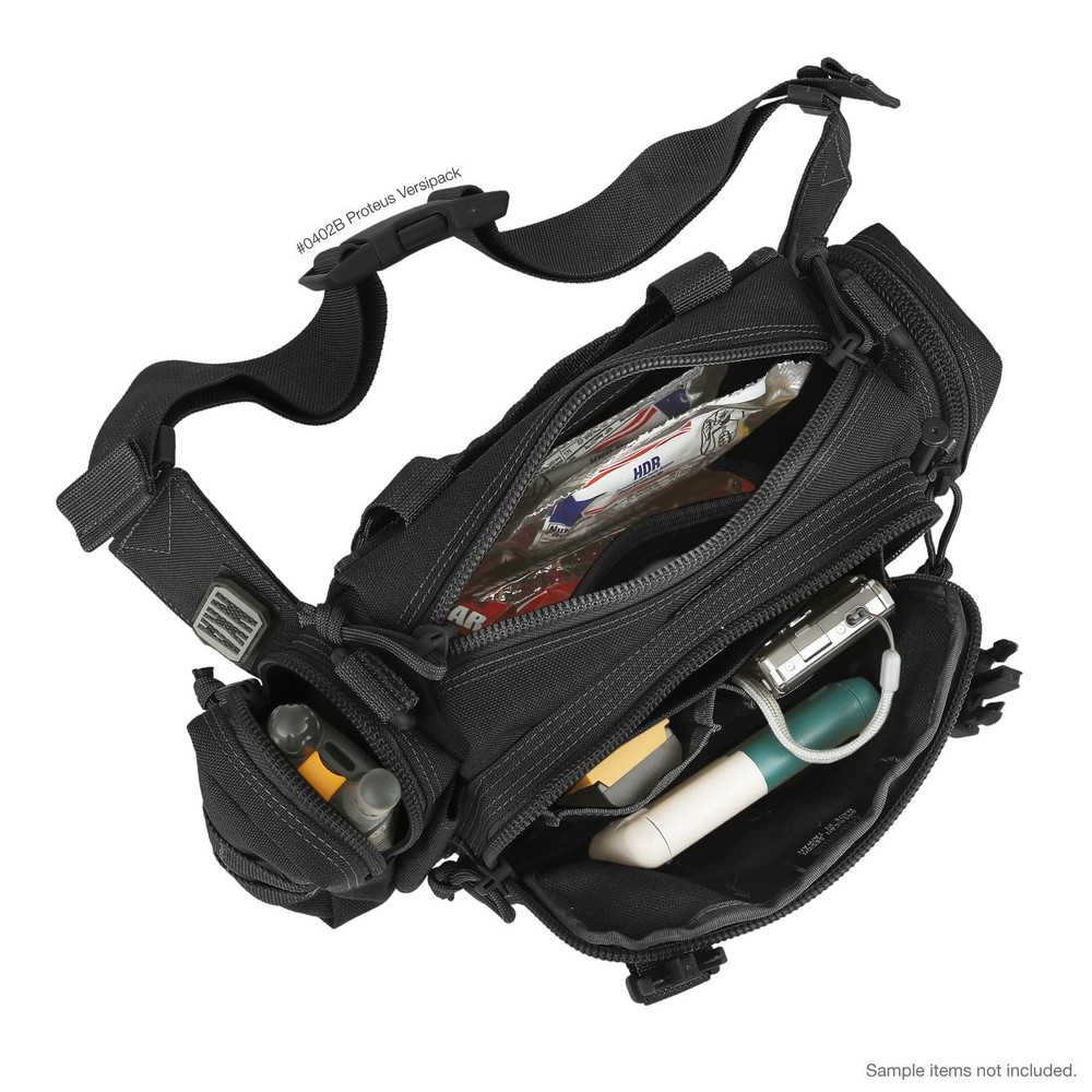 Maxpedition Proteus Versipack Waist Pack, Black - Durable & MOLLE Compatible