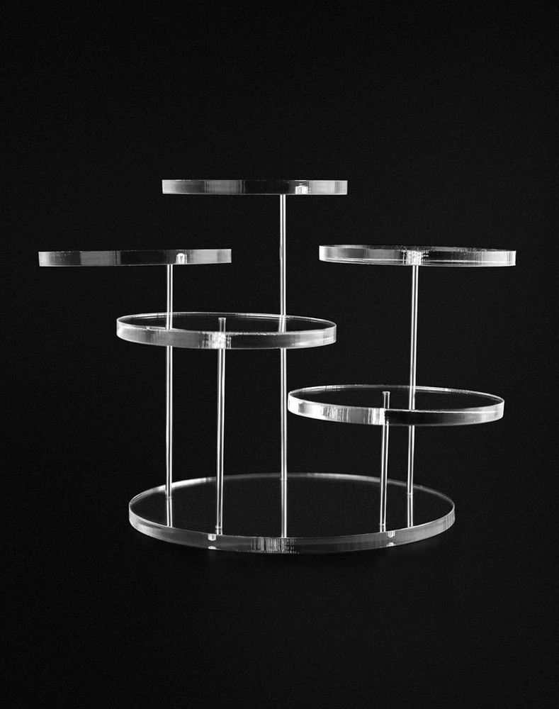 Round Acrylic Products Display Riser Stands 5 Tier Displaying Risers Display New