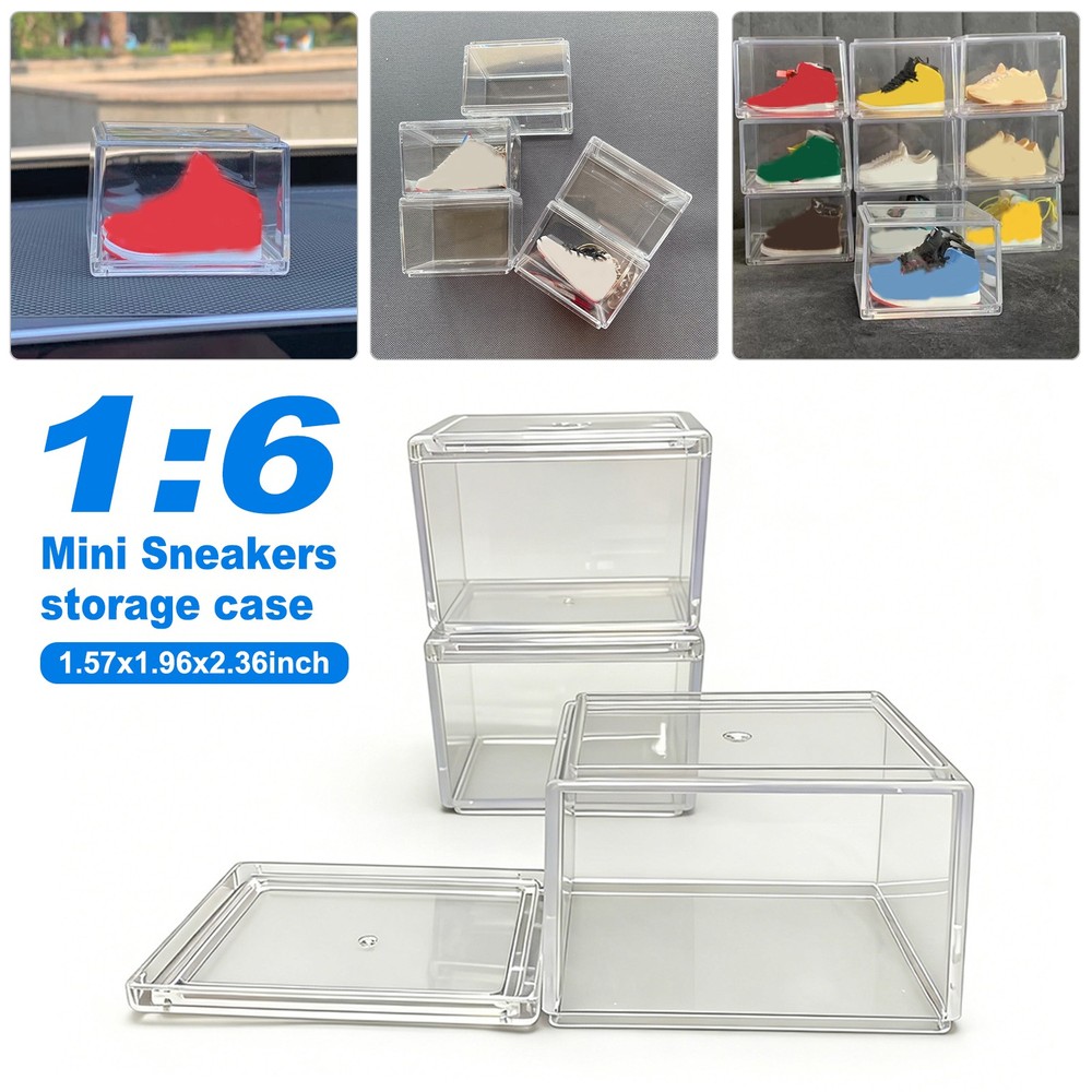 1:6 Mini Shoe Boxes Clear Plastic Stackable Acrylic Sneakers Shoe Display Case