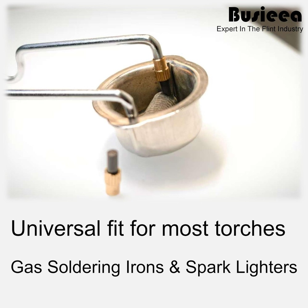 Busieea 30 Pcs Flint Striker & Replacement Flints for Torch - Black