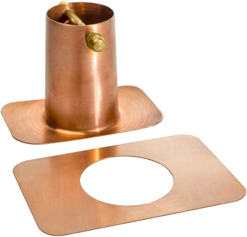 Handcrafted Pure Copper Rain Chain Gutter Adapter with Secure Brass Installation
