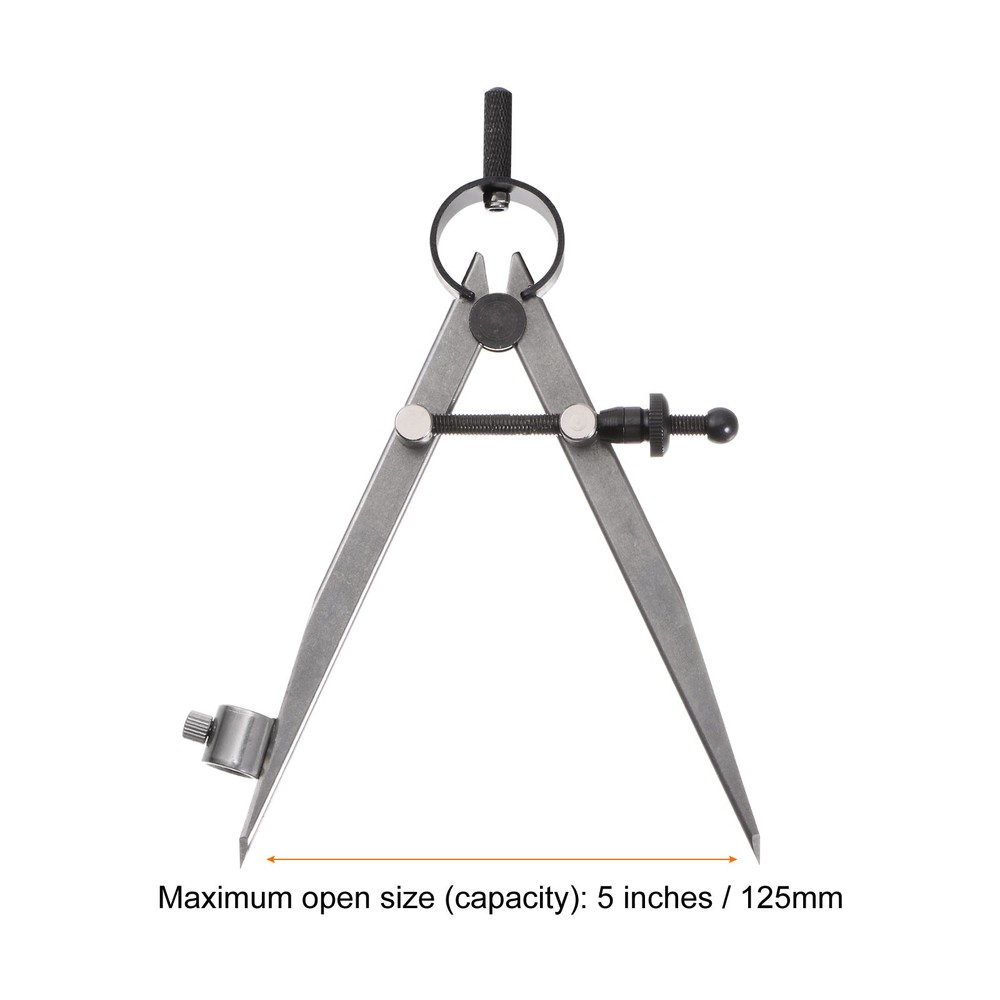 Spring Joint Caliper 5" Adjustable Spring Divider Caliper with Pencil Holder