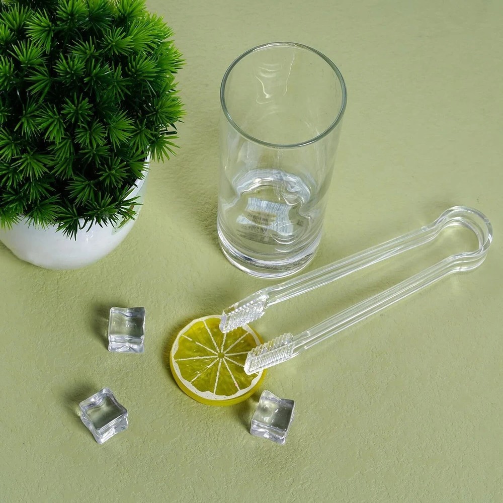 10PCS Clear Plastic Buffet Serving Tongs Mini Kitchen Serving Utensils Set