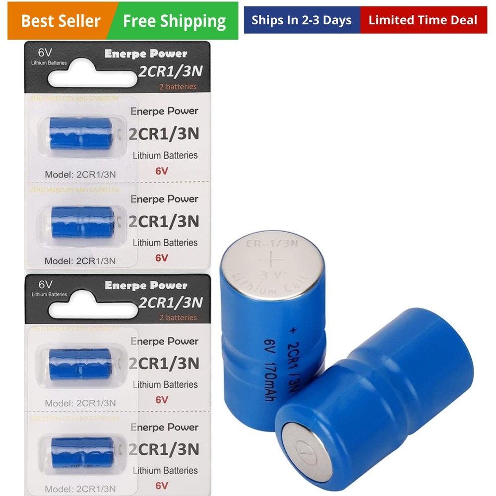 2CR1/3N 6 Volt Replacement Battery Compatible with Pet Stop, Dog Guard, Perim...