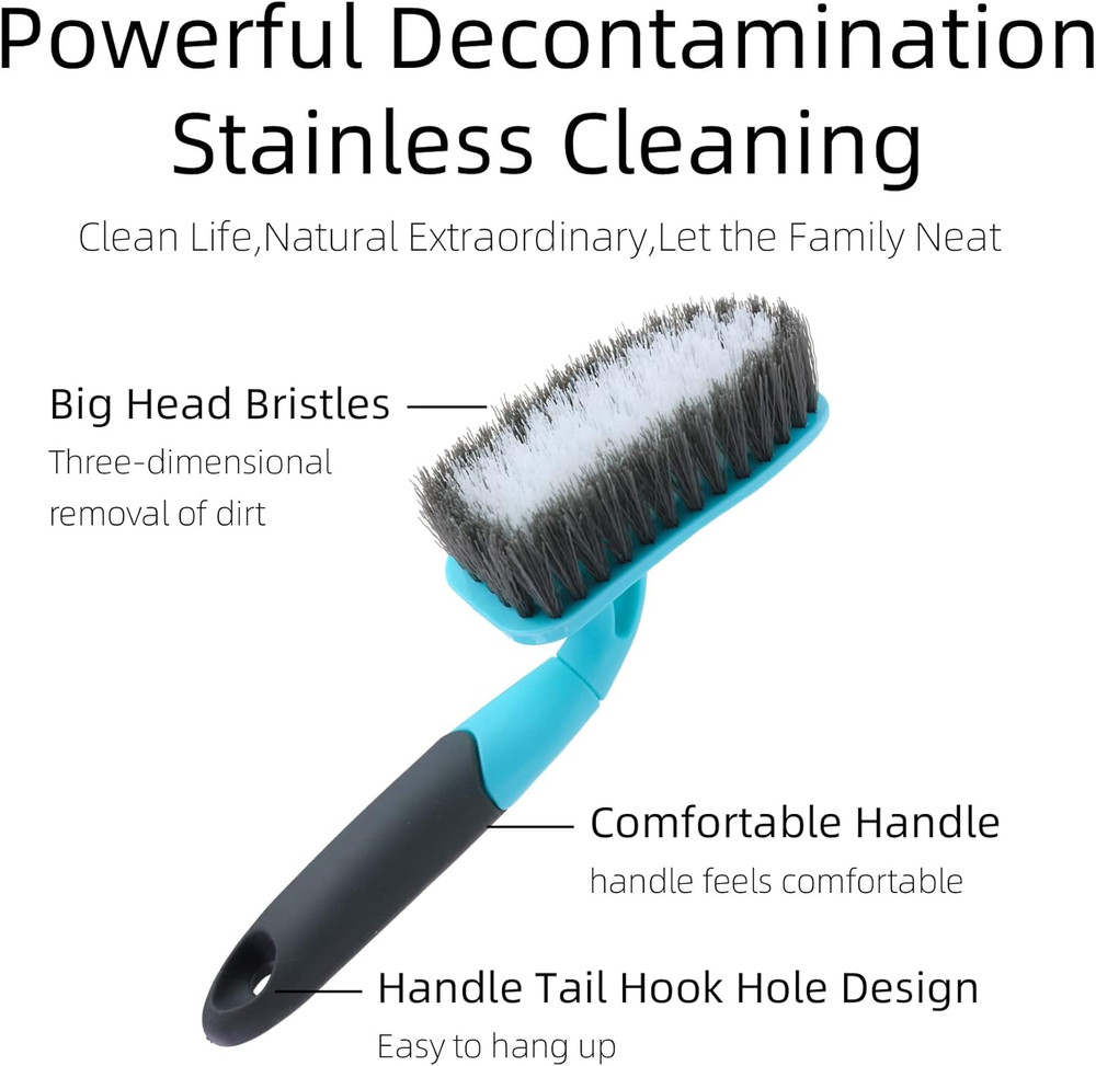 2-Pack Long Handle Scrub Brushes for Bathroom, Kitchen, and Carpet Cleaning