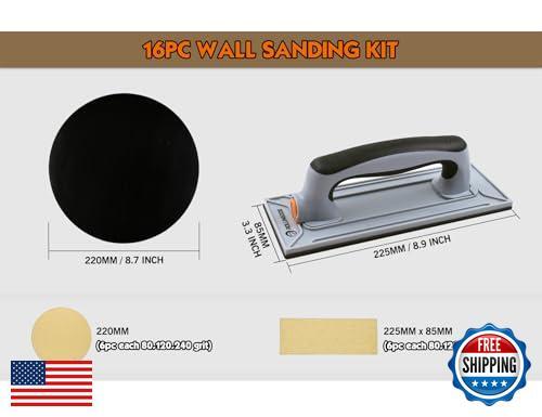 ROLLINGDOG Drywall Hand Sander - Radial Rectangular Sander with Threaded Exte