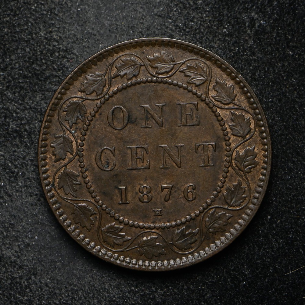 1876-H Canada Large One Cent AU Details (bb14321)