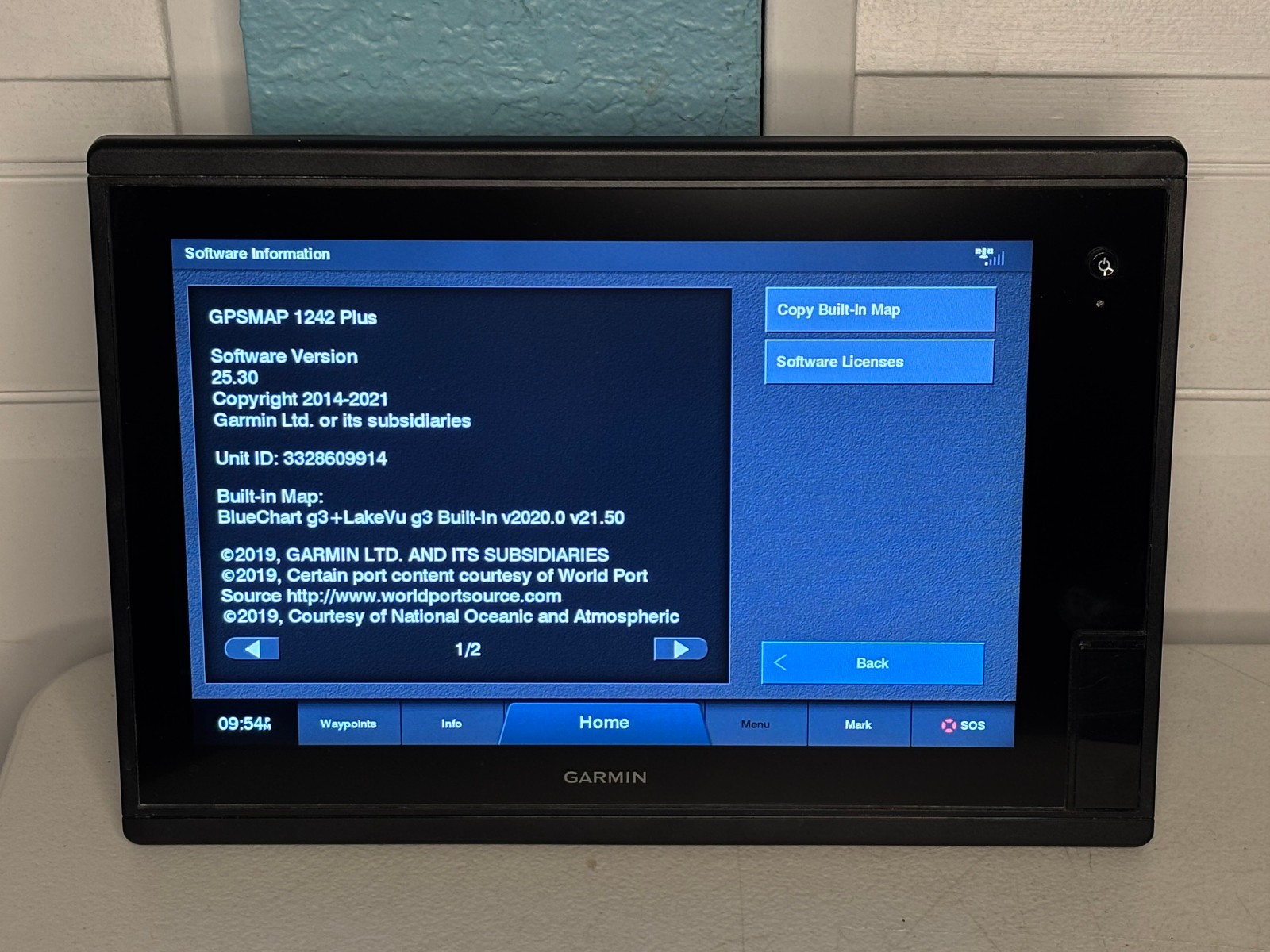 Garmin GPSMAP 1242 Plus Chartplotter Marine GPS Display
