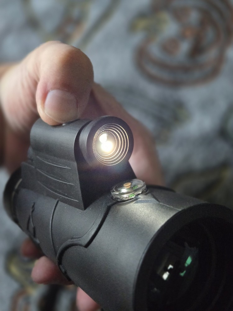 Monocular 12X50 With Pointer Lights & Mounting Bow Design USED No Lens Cap