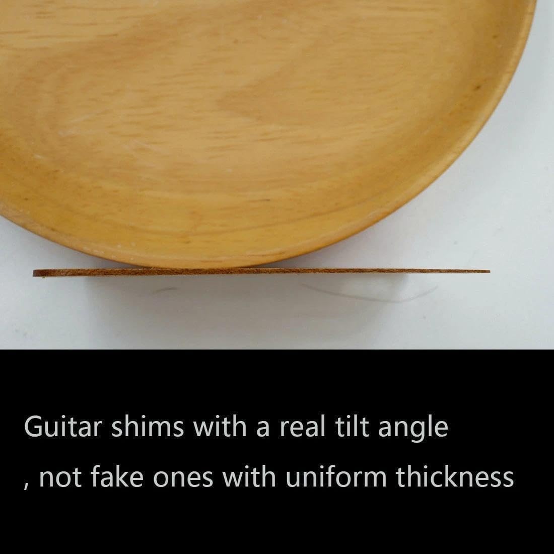 Electric Guitar Neck Shims Set of 3 -0.25°, 0.50°, 1.00° - Solid Maple