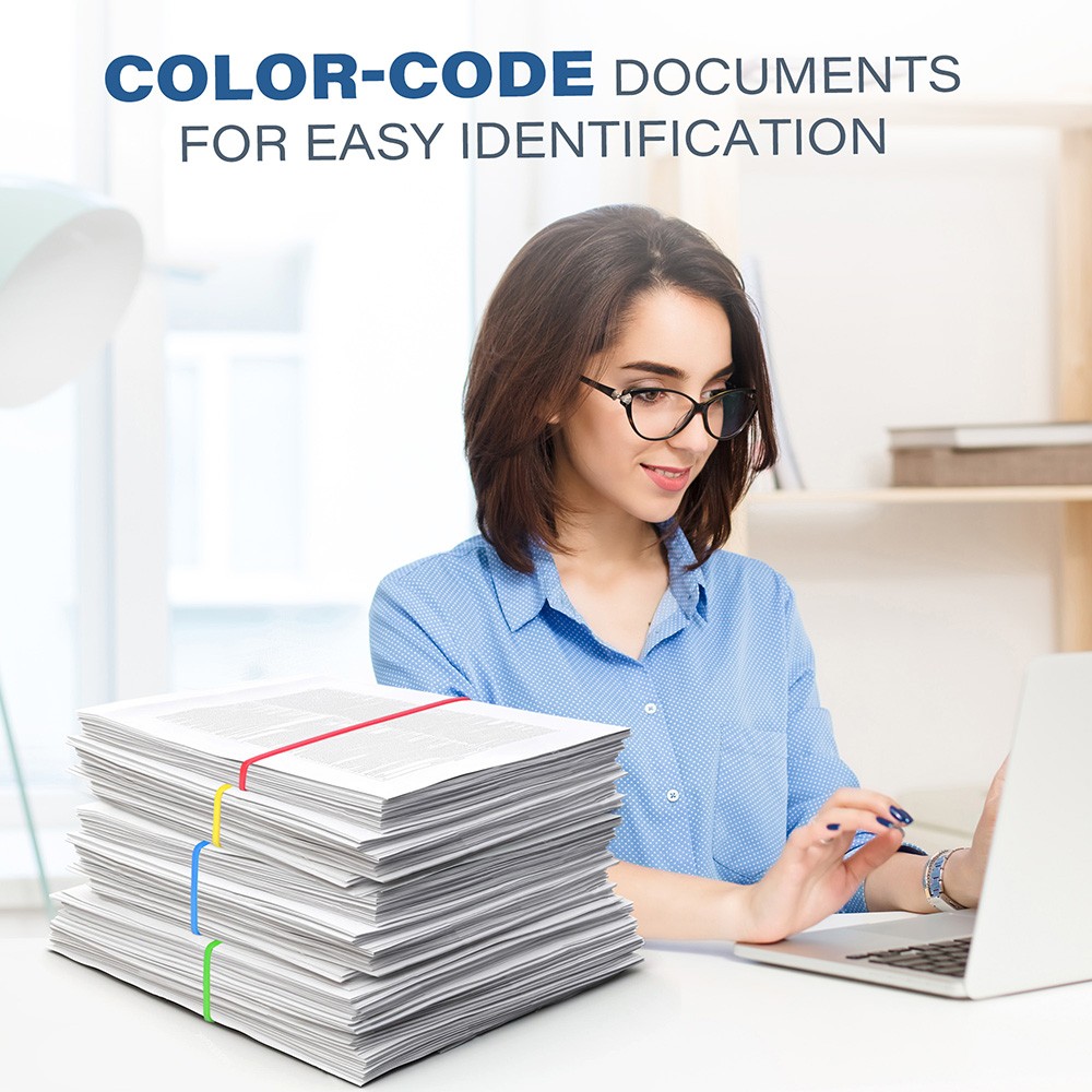 170 PCS Large Rubber Bands Long Rubber Bands Heavy Duty 4 Assorted Colors