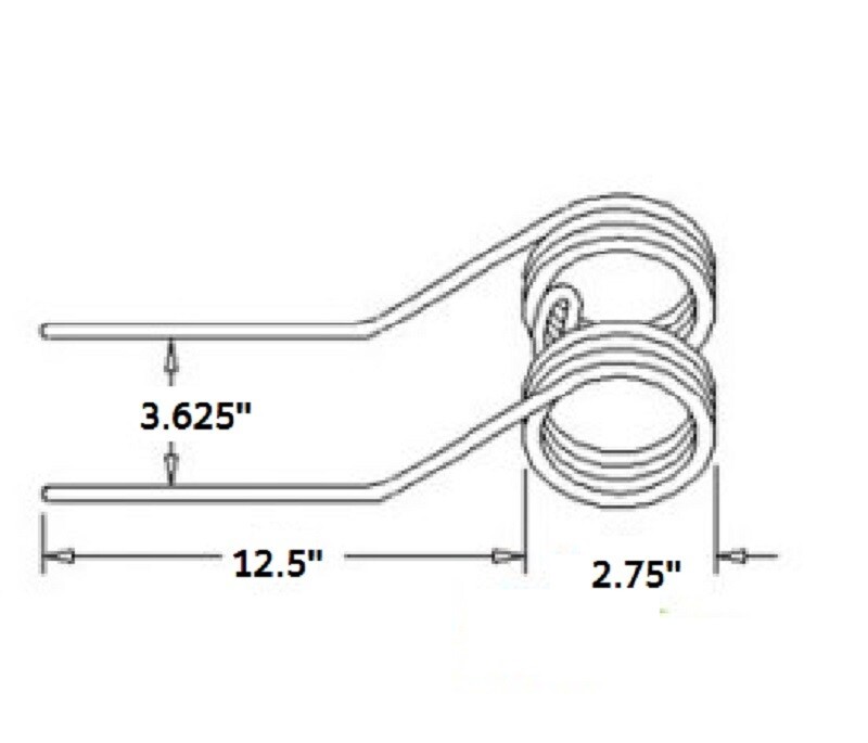 Kuhn Tedder Teeth 12.5" Tine x 2.75" Coil x 3.625" Hook w/ 0.375 Wire 576 090 00
