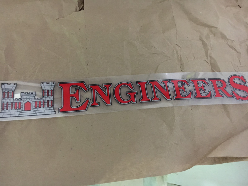 US Army ENGINEERS Window Decal (Applied outside)