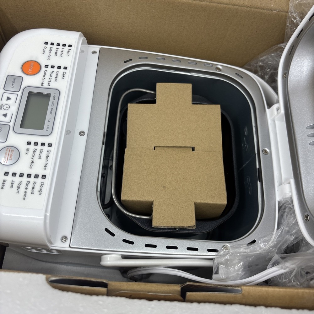 New! Kitchen Ace Bread Maker Home Bakery LCD Display 19 Programs Portable NIP