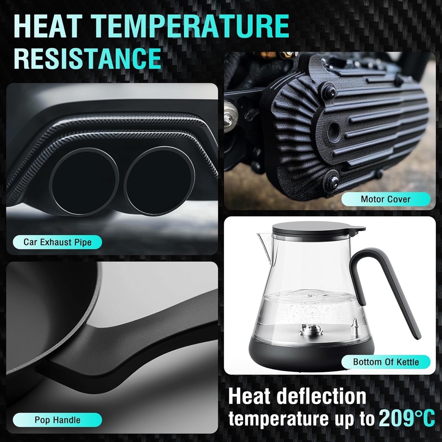 SUNLU PA6-CF Carbon Fiber Nylon Filament 1.75mm 4*1KG Stiff & Heat Resistant