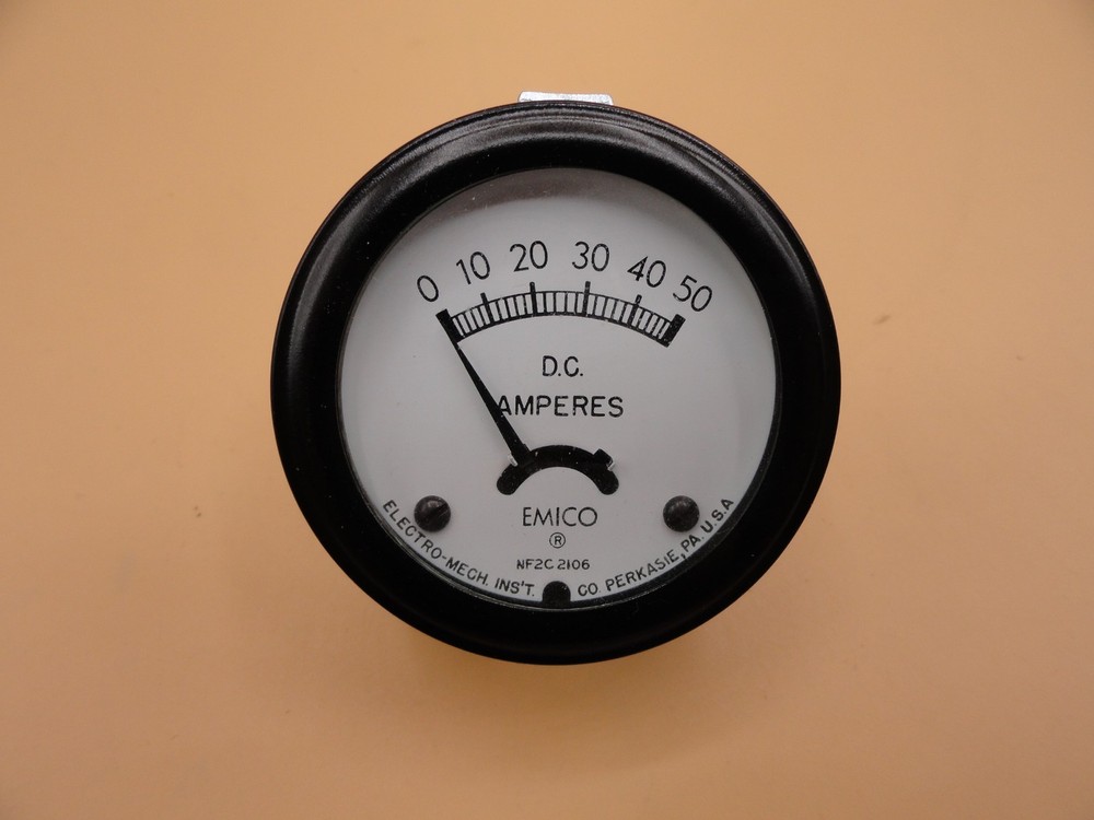 ANALOG EMICO PANEL METER DC AMMETER 0 - 50 AMPS