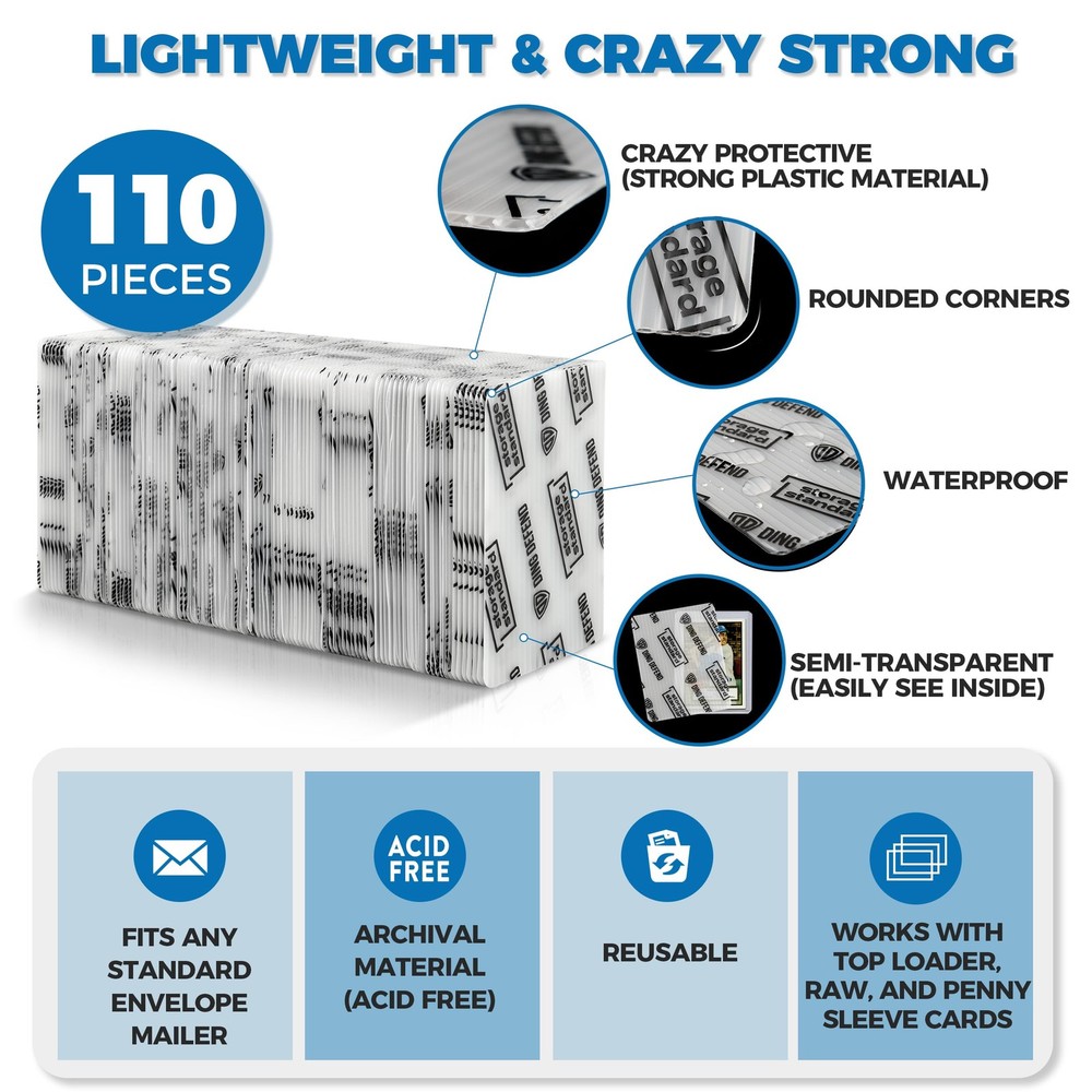 Trading Card Shipping Protectors,Ultra Strong Plastic Inserts - 110 Pack