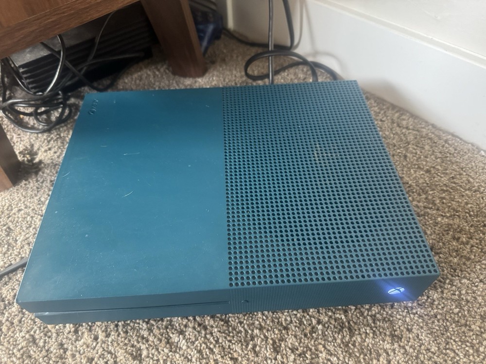 Microsoft Xbox One S Console Only And Power Cord Working Deep Blue Teal
