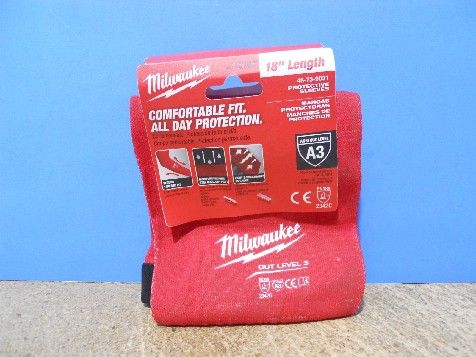 Milwaukee 18" Cut Resistant Protective Sleeves Cut Level A3 48-73-9031 **READ**