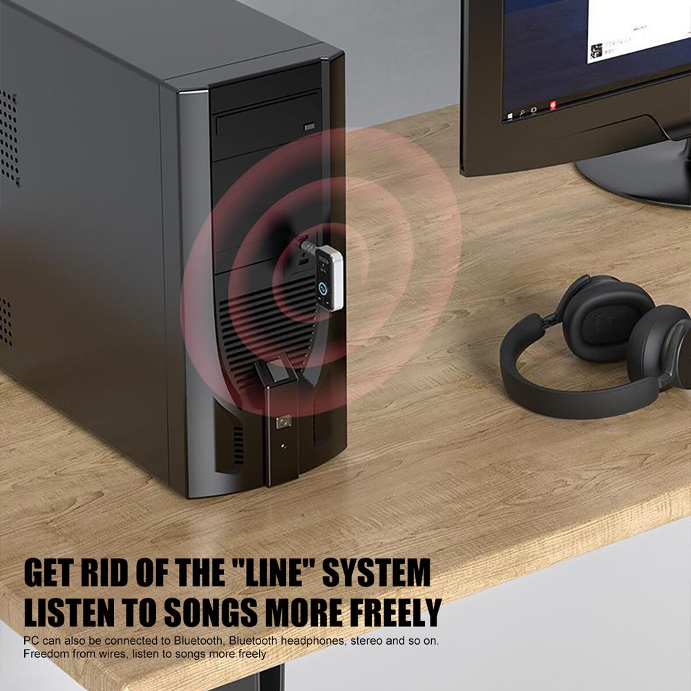 Wireless Bluetooth 5.3 Transmitter Receiver 2-in-1 Adapter Audio 3.5mm Jack Aux