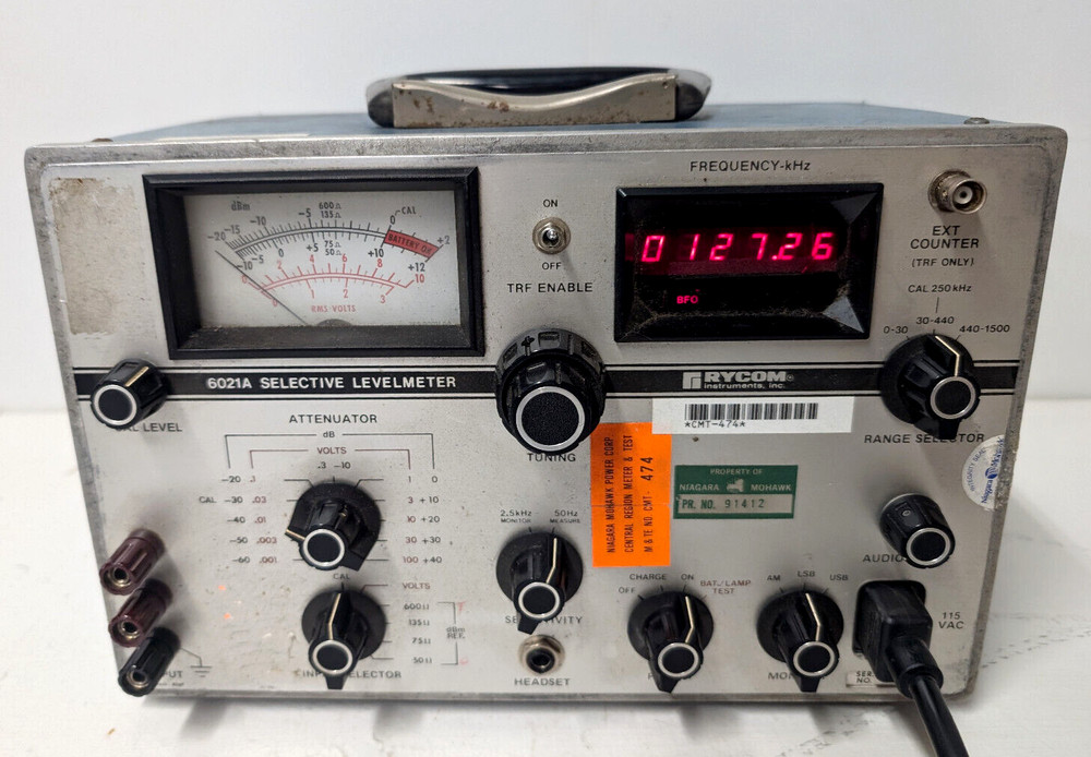 Rycom Instruments 6021A ~ Selective Levelmeter, Powers On, See Pictures