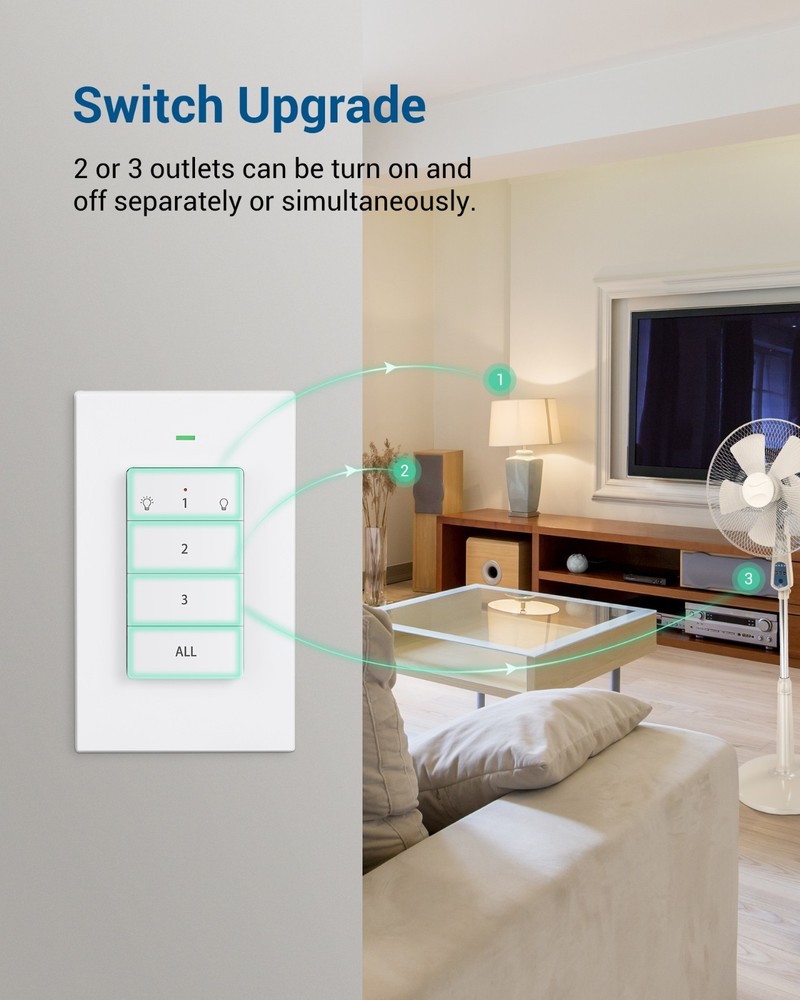 DEWENWILS Remote Control Outlet Wireless Light Switch, No Wiring, 100 Ft Range
