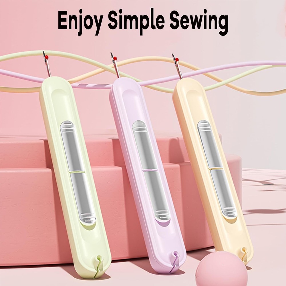 Needle Threaders, 3PCS 2 in 1 Needle Threader Seam Ripper for Hand Stitching, Up