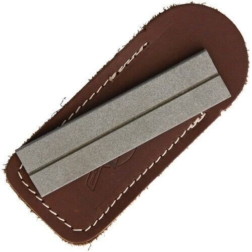 Eze-Lap Pocket Diamond Sharpener Medium Fishhooks Groove Leather Pouch - 36M