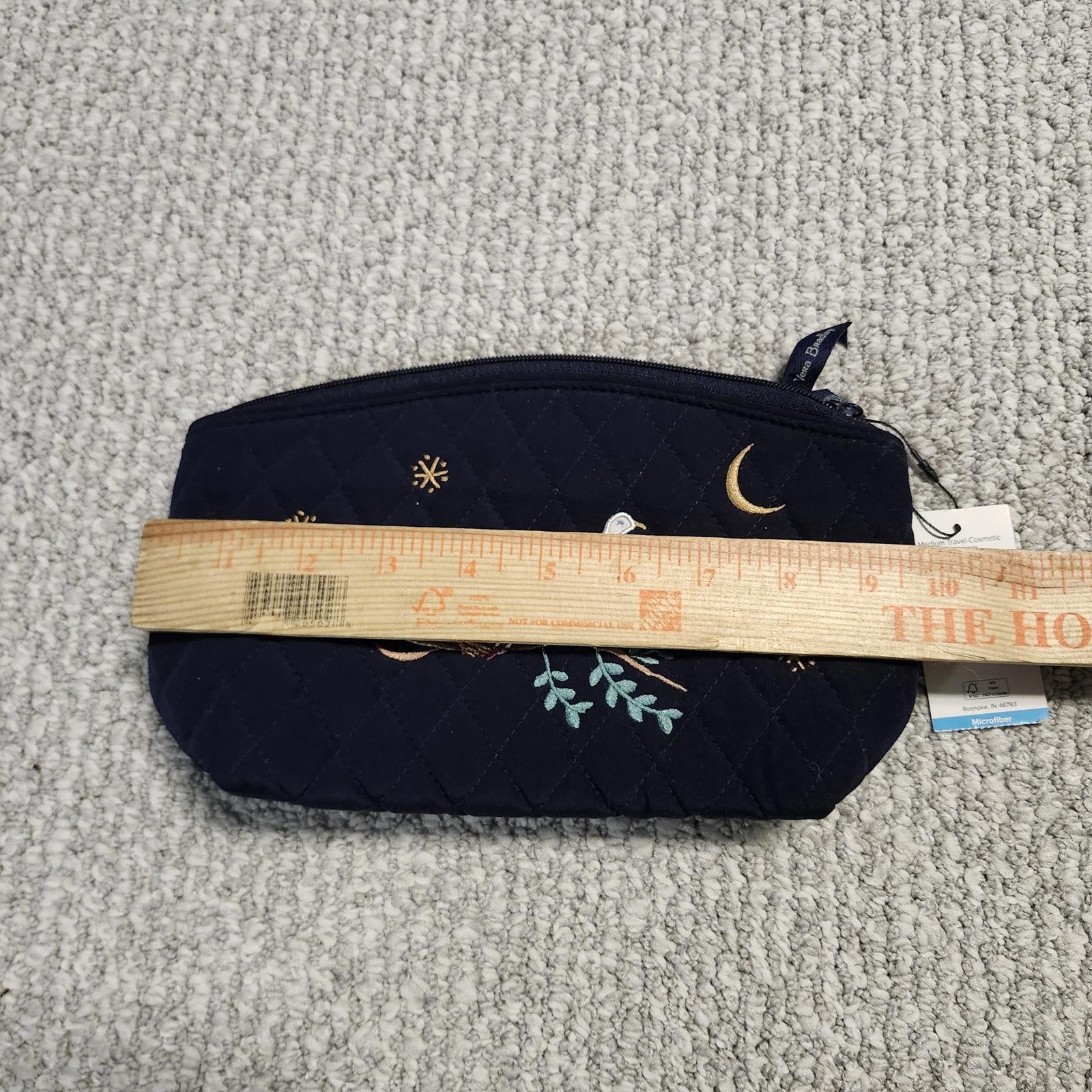 Vera Bradley Quilted Cosmetic Bag with Bird Embroidery NWT