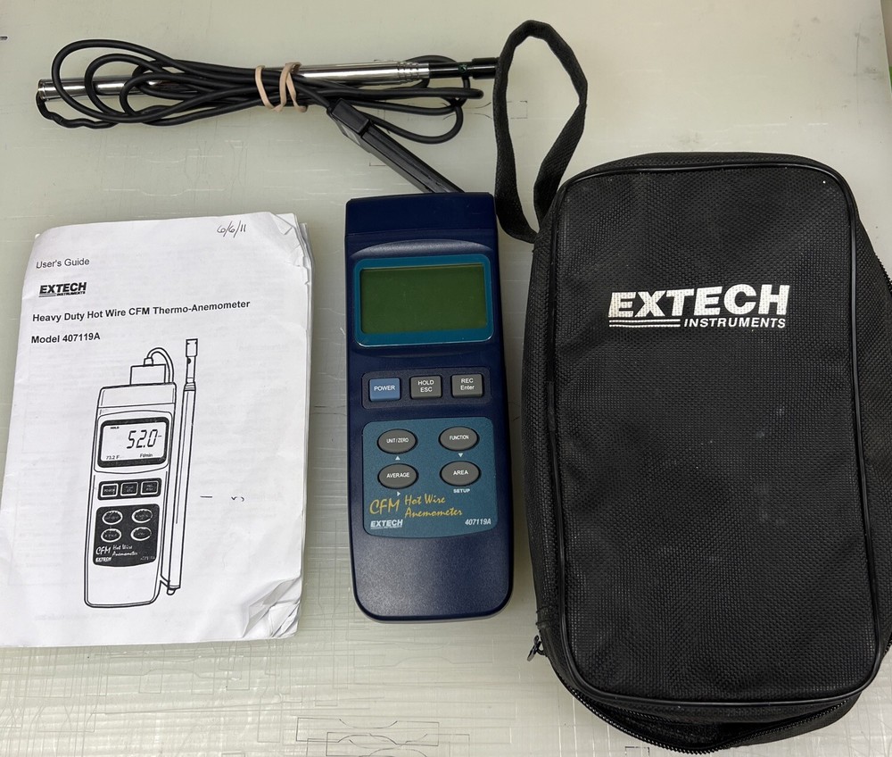 Extech 407119A Heavy Duty Hot Wire CFM Anemometer