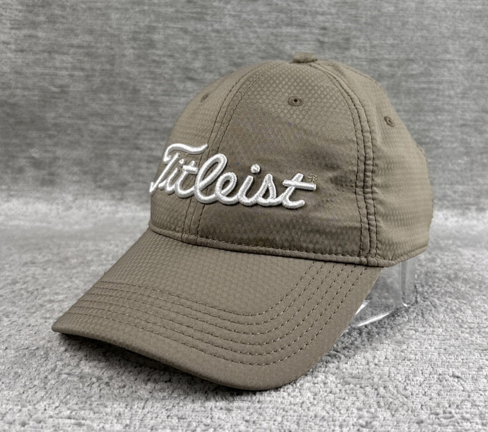 Titleist Tour Performance Golf Hat Cap Beige Tan Adjustable Buckle Strapback