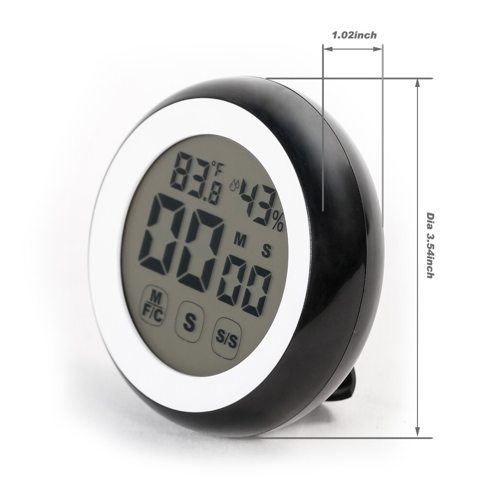 Digital Kitchen Timer with Magnetic Digital Thermometer Humidity, LED Display