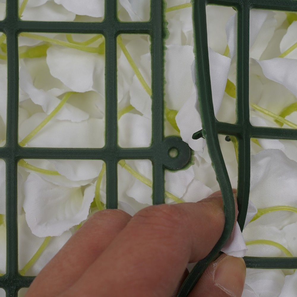 20Pcs Flower Panel Artificial Flower Wall Panel White Flower Backdrop Wall Decor